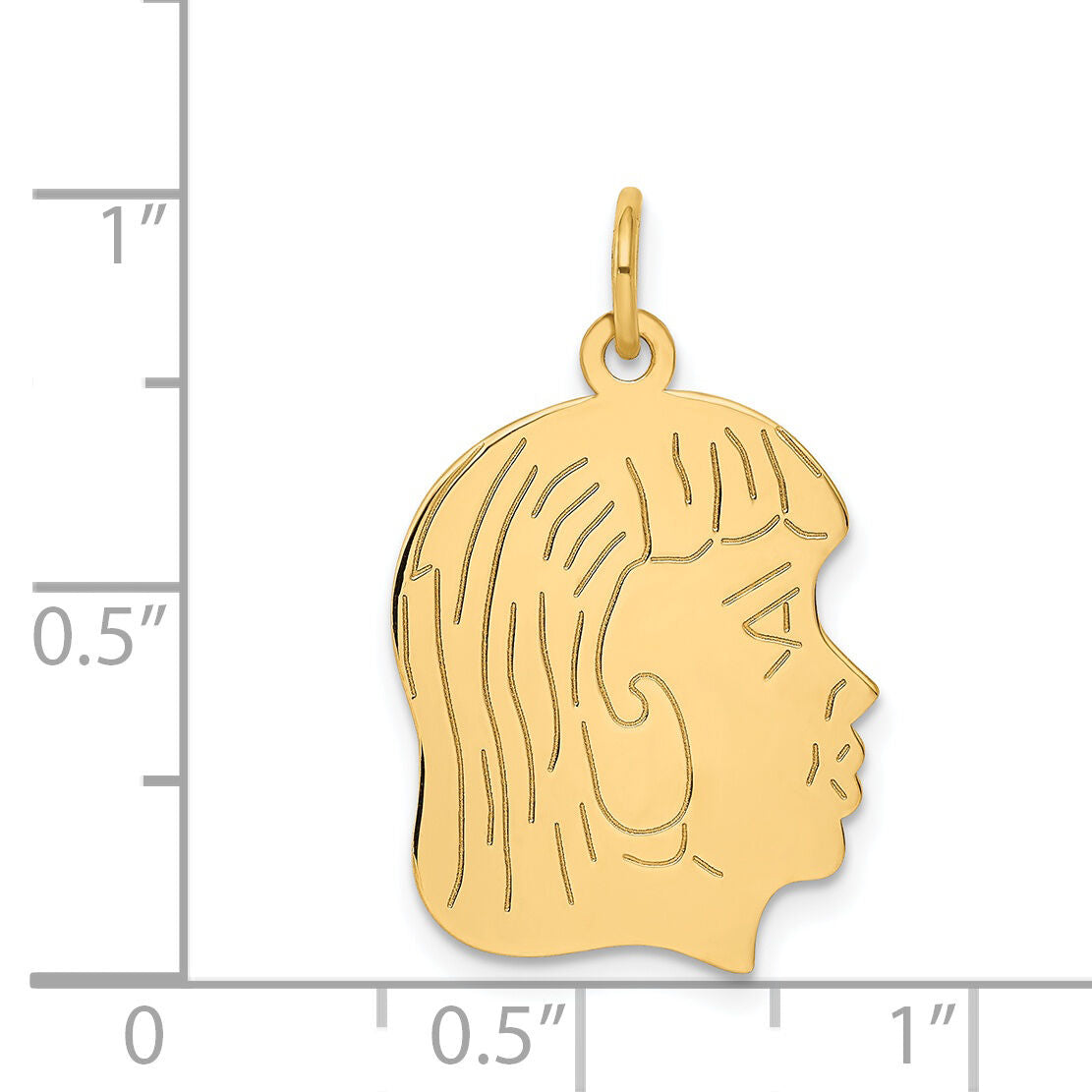 14k .013 Depth Engravable Girl Head Charm-XM97/13