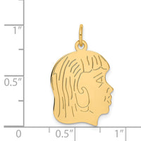 14k .013 Depth Engravable Girl Head Charm-XM97/13