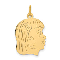 14k .013 Depth Engravable Girl Head Charm-XM97/13