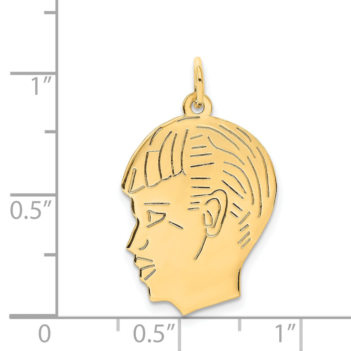 14k .013 Depth Engravable Boy Head Charm-XM98/13