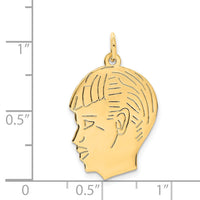 14k .013 Depth Engravable Boy Head Charm-XM98/13