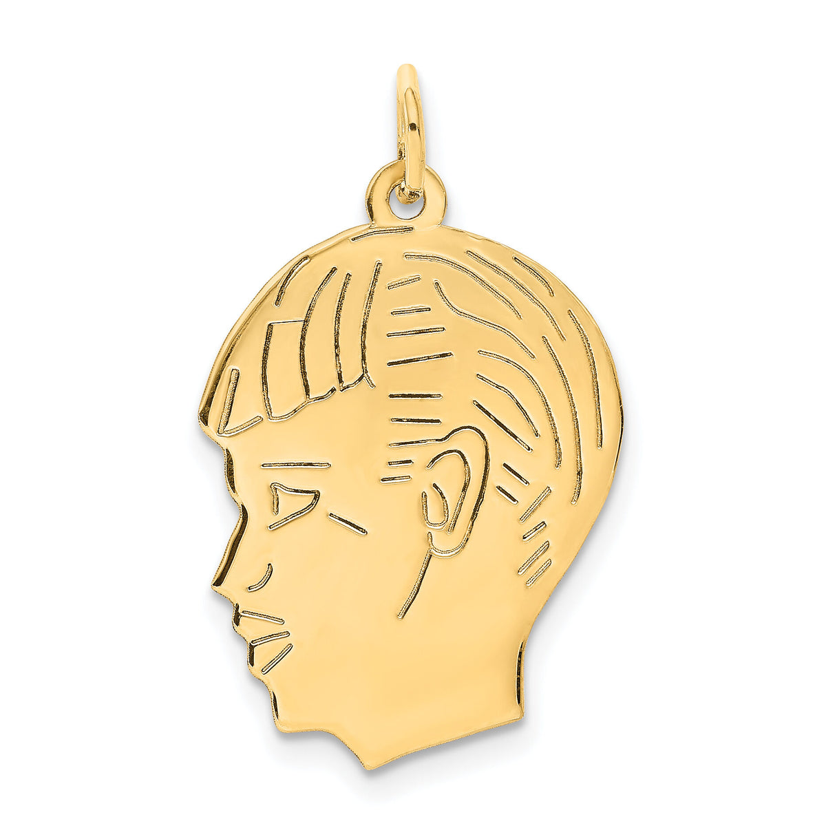 14k .013 Depth Engravable Boy Head Charm-XM98/13
