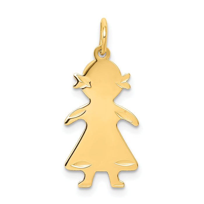 14k .018 Depth Engravable Girl Charm-XM99/18