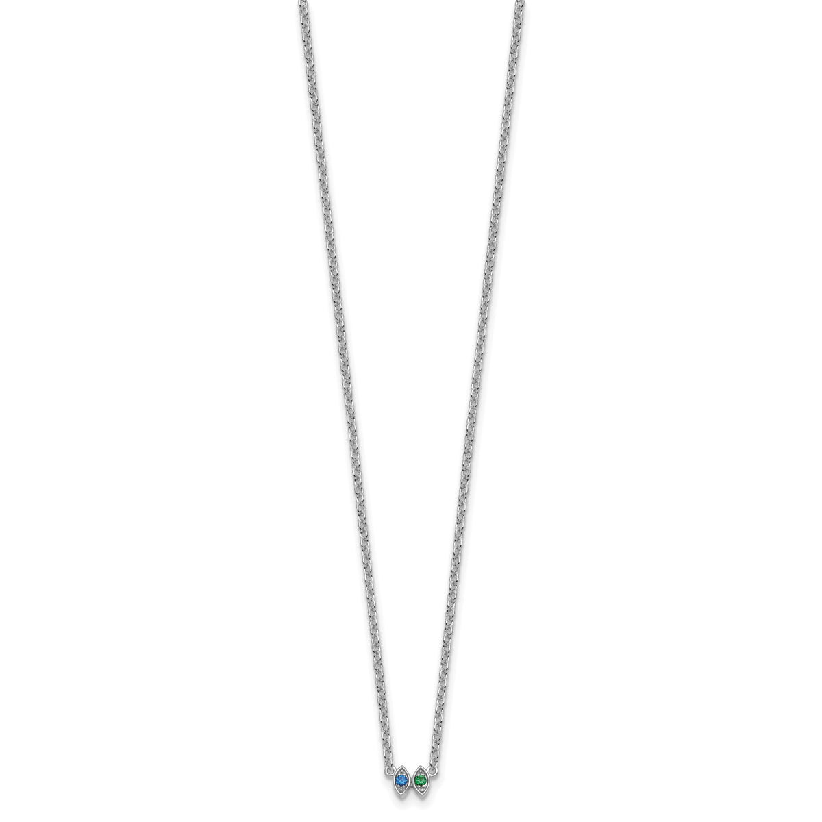14k White Gold 2 Birthstone Necklace Mounting-XMP33/2W