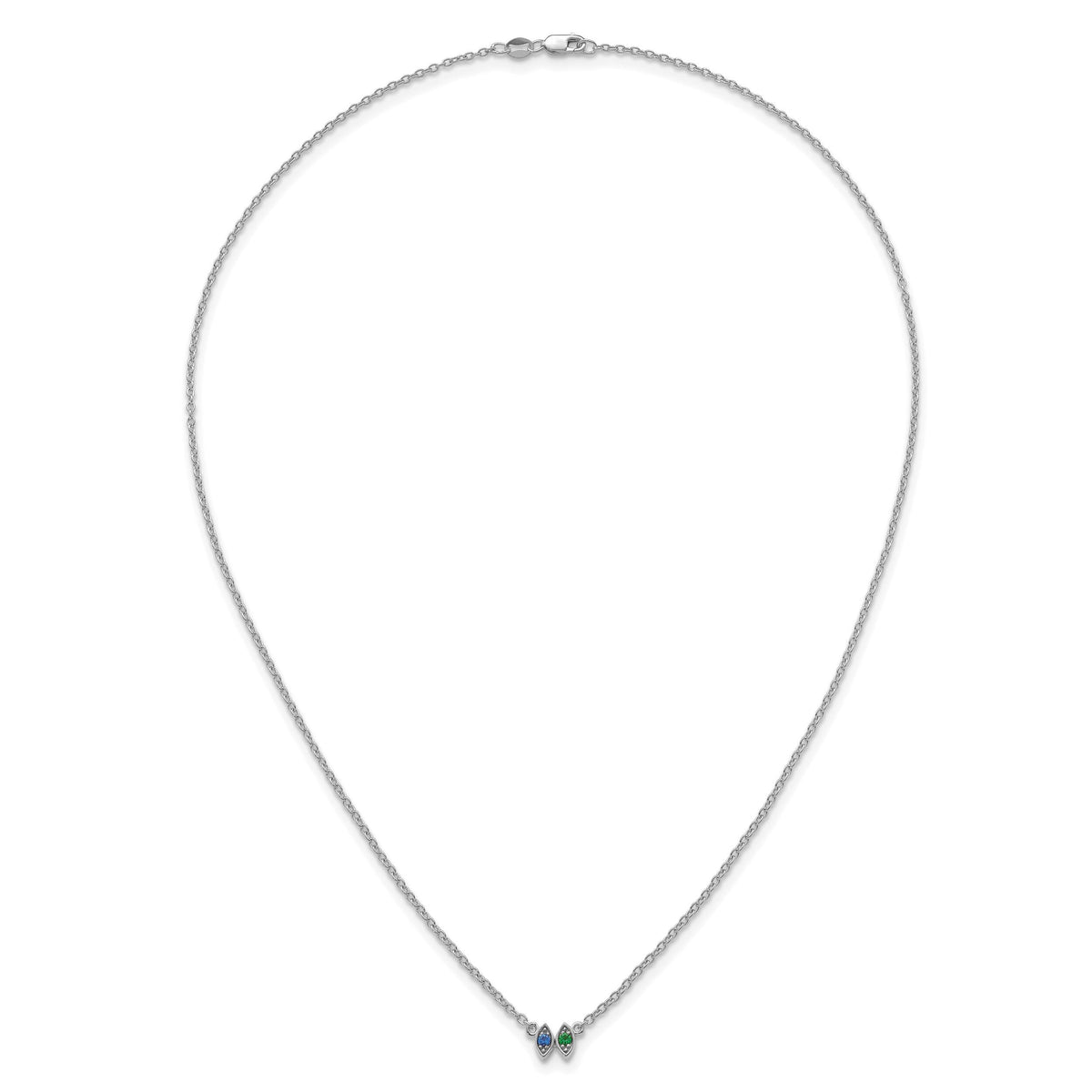 14k White Gold 2 Birthstone Necklace Mounting-XMP33/2W