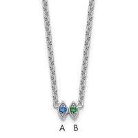14k White Gold 2 Birthstone Necklace Mounting-XMP33/2W