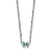 14k White Gold 2 Birthstone Necklace Mounting-XMP33/2W
