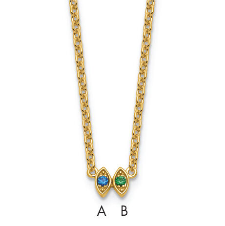 14K 2 Birthstone Mother's Necklace Mounting-XMP33/2Y