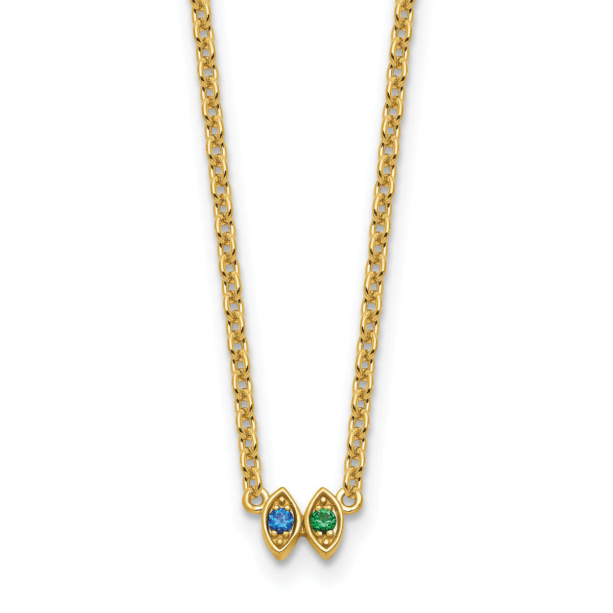14K 2 Birthstone Mother's Necklace Mounting-XMP33/2Y