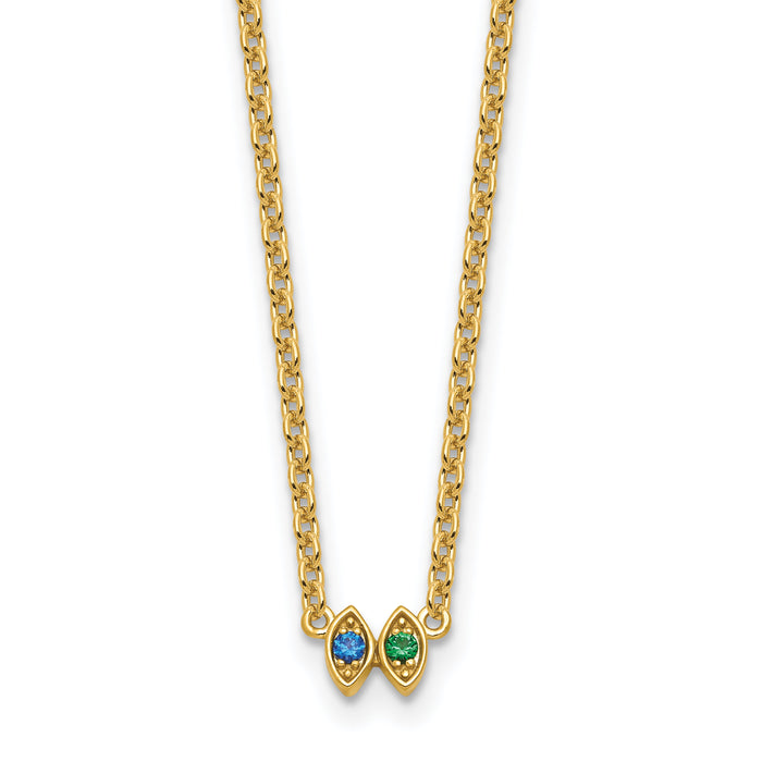 14K 2 Birthstone Mother's Necklace Mounting-XMP33/2Y