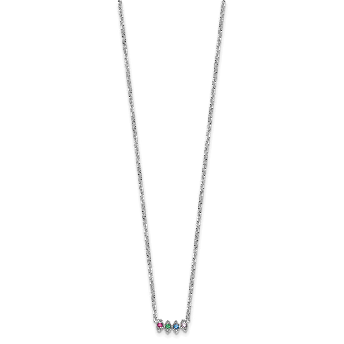 14k White Gold 4 Birthstone Mother's Necklace Mounting-XMP33/4W