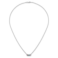 14k White Gold 4 Birthstone Mother's Necklace Mounting-XMP33/4W