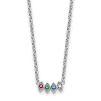 14k White Gold 4 Birthstone Mother's Necklace Mounting-XMP33/4W