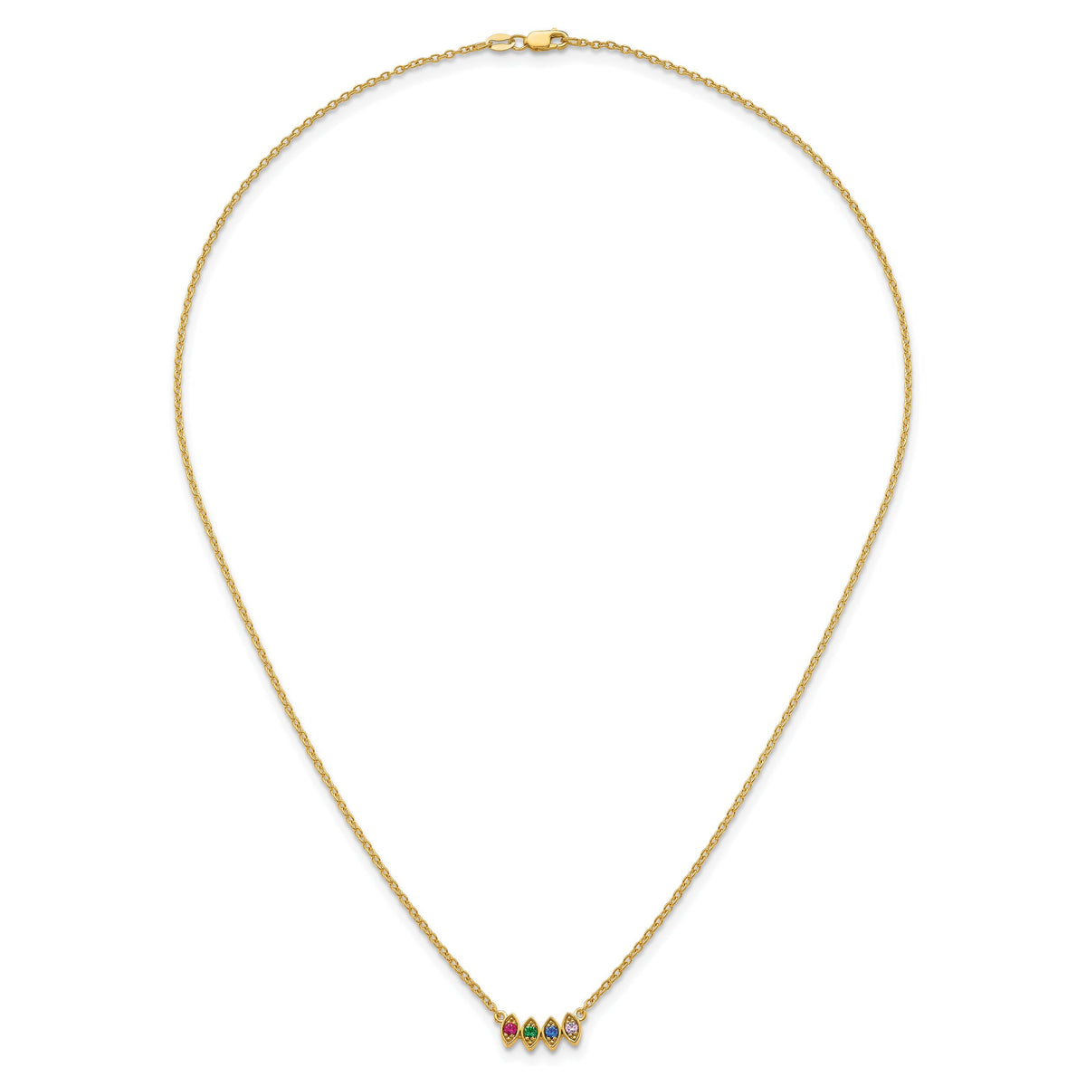 14k 4 Birthstone Mother's Necklace Mounting-XMP33/4Y