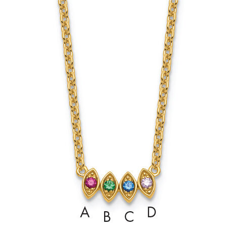 14k 4 Birthstone Mother's Necklace Mounting-XMP33/4Y