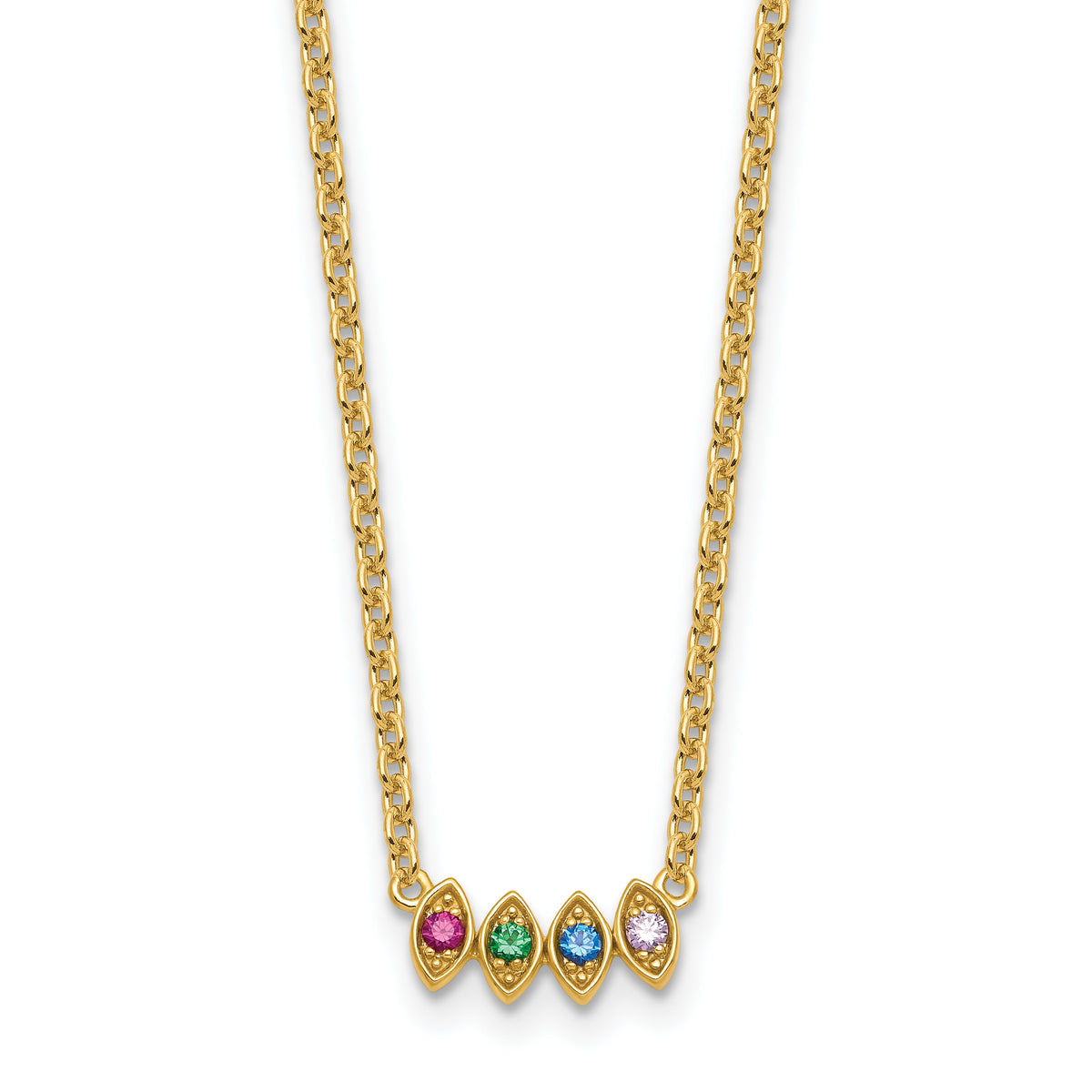 14k 4 Birthstone Mother's Necklace Mounting-XMP33/4Y