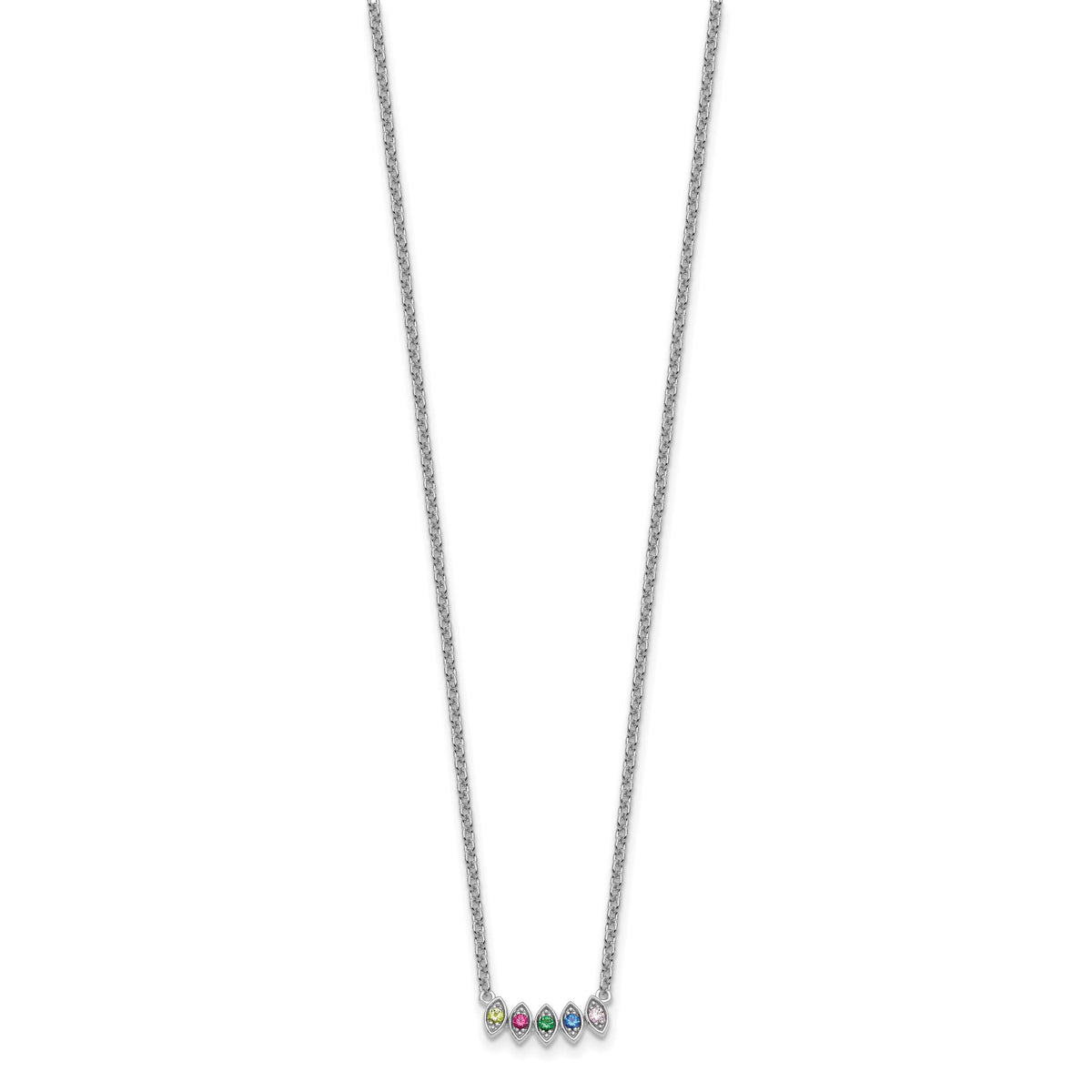 14k White Gold 5 Birthstone Mother's Necklace Mounting-XMP33/5W