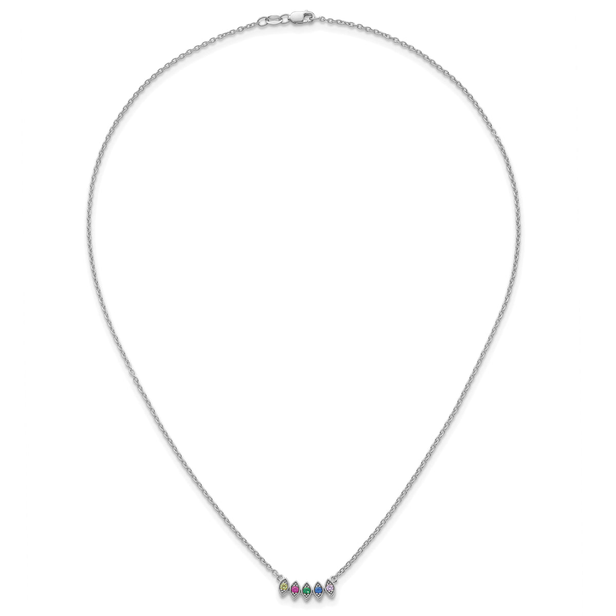 14k White Gold 5 Birthstone Mother's Necklace Mounting-XMP33/5W