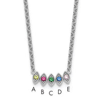 14k White Gold 5 Birthstone Mother's Necklace Mounting-XMP33/5W