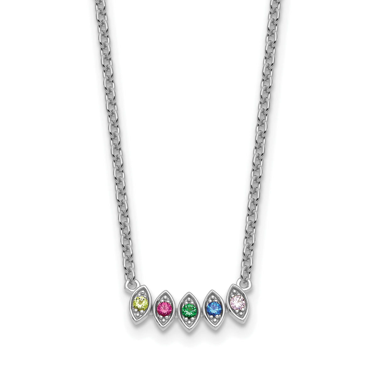 14k White Gold 5 Birthstone Mother's Necklace Mounting-XMP33/5W