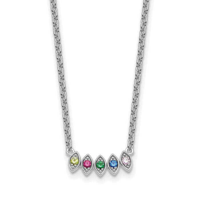 14k White Gold 5 Birthstone Mother's Necklace Mounting-XMP33/5W