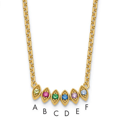 14k 6 Birthstone Mother's Necklace Mounting-XMP33/6Y