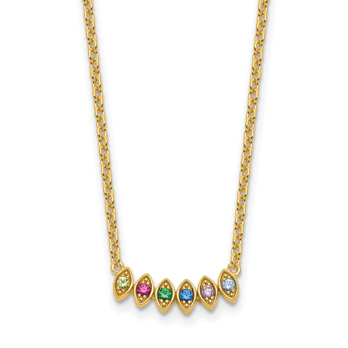 14k 6 Birthstone Mother's Necklace Mounting-XMP33/6Y
