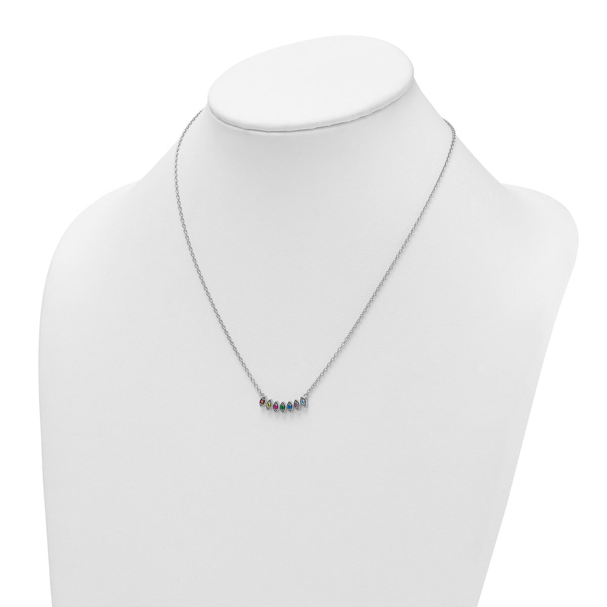 14k White Gold 7 Birthstone Mother's Necklace Mounting-XMP33/7W