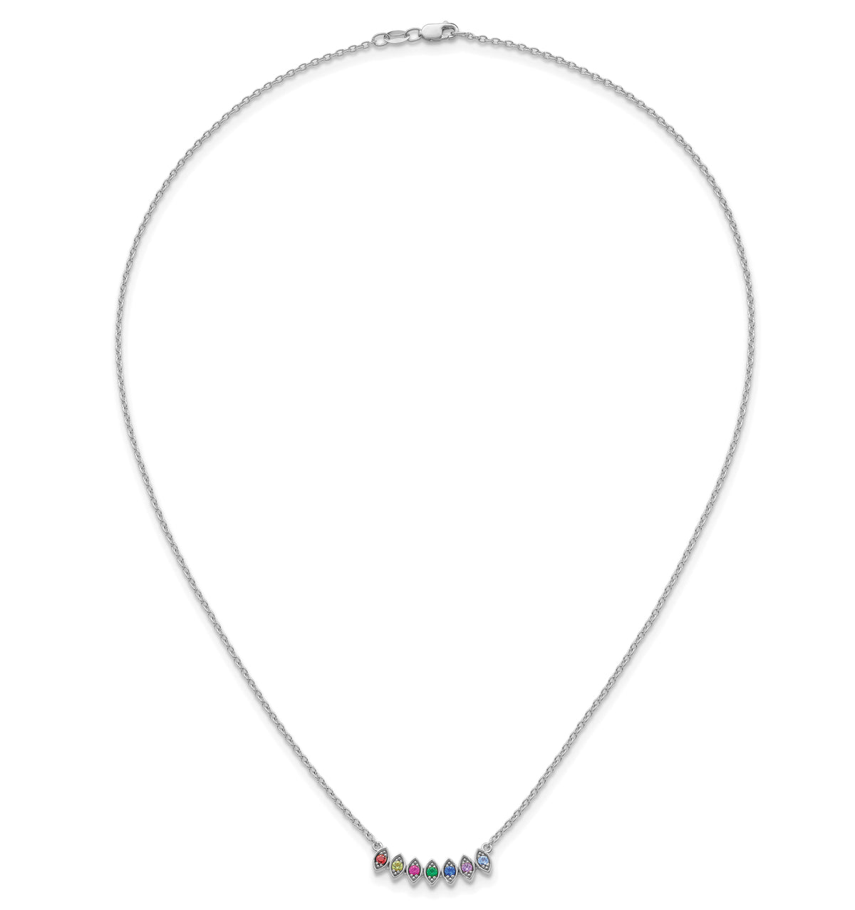 14k White Gold 7 Birthstone Mother's Necklace Mounting-XMP33/7W