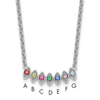 14k White Gold 7 Birthstone Mother's Necklace Mounting-XMP33/7W