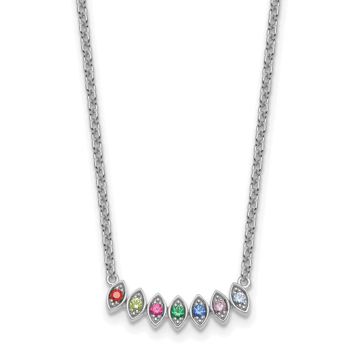 14k White Gold 7 Birthstone Mother's Necklace Mounting-XMP33/7W