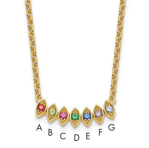 14k 7 Birthstone Mother's Necklace Mounting-XMP33/7Y