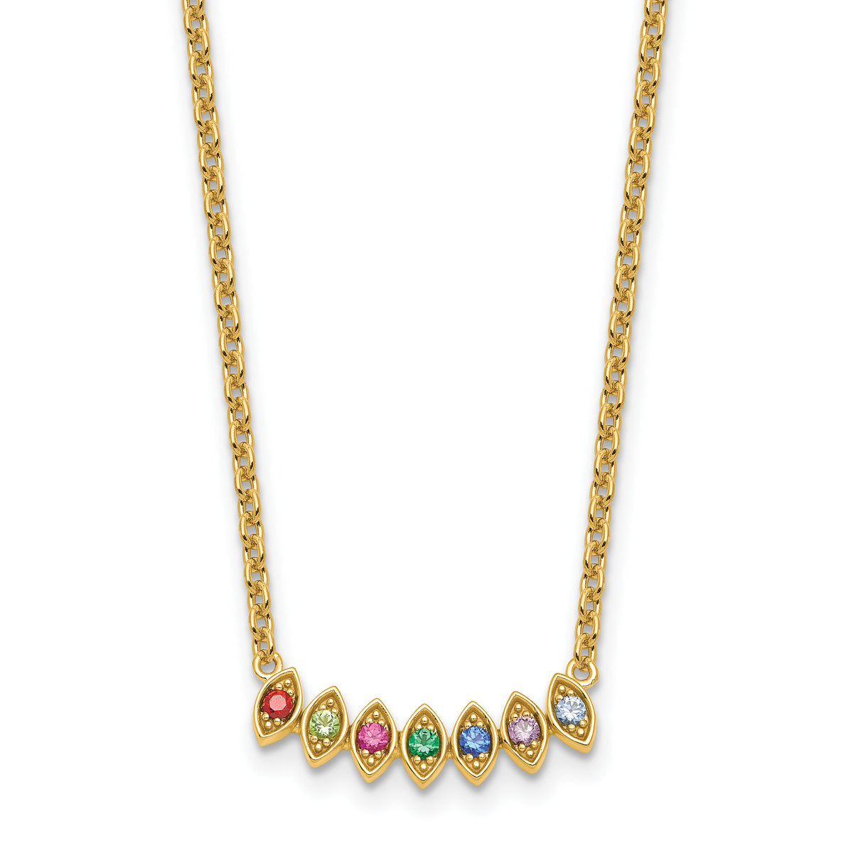14k 7 Birthstone Mother's Necklace Mounting-XMP33/7Y