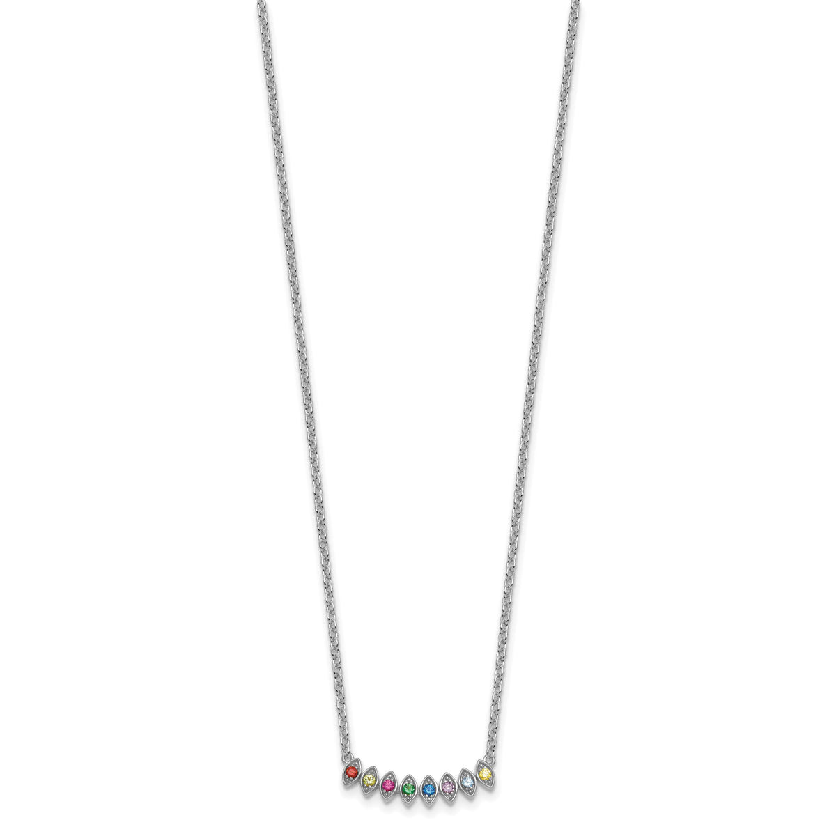 14k White Gold 8 Birthstone Mother's Necklace Mounting-XMP33/8W