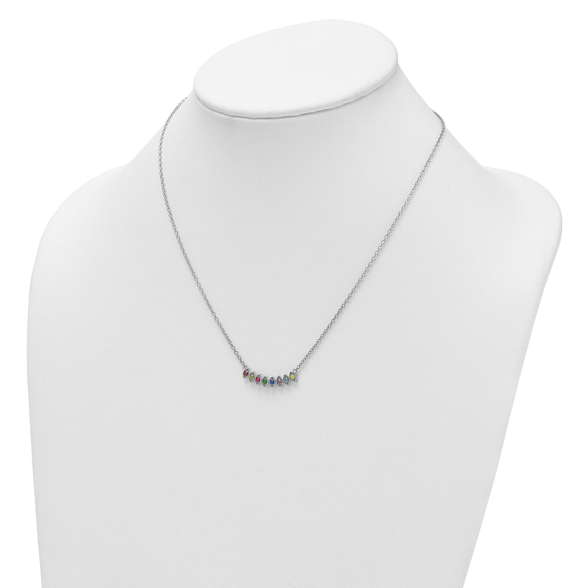 14k White Gold 8 Birthstone Mother's Necklace Mounting-XMP33/8W
