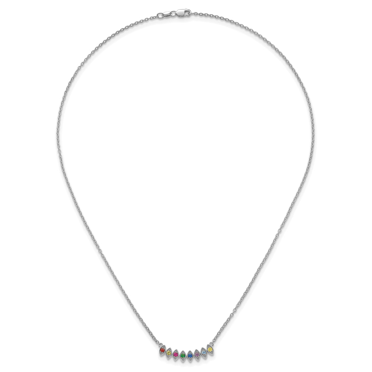 14k White Gold 8 Birthstone Mother's Necklace Mounting-XMP33/8W