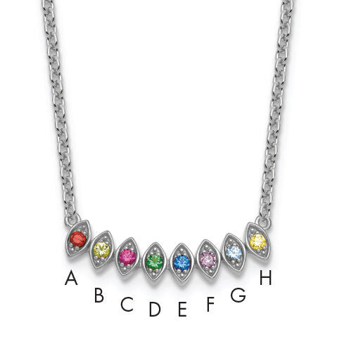 14k White Gold 8 Birthstone Mother's Necklace Mounting-XMP33/8W