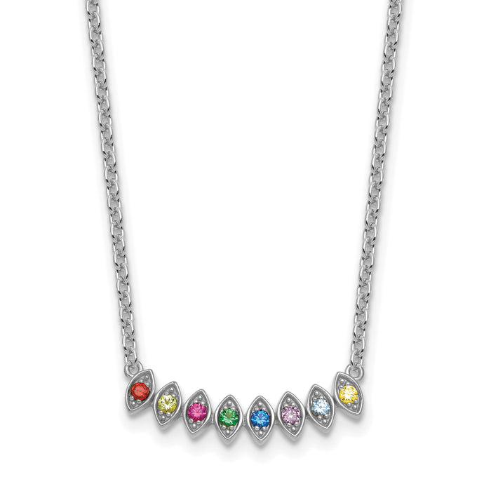 14k White Gold 8 Birthstone Mother's Necklace Mounting-XMP33/8W