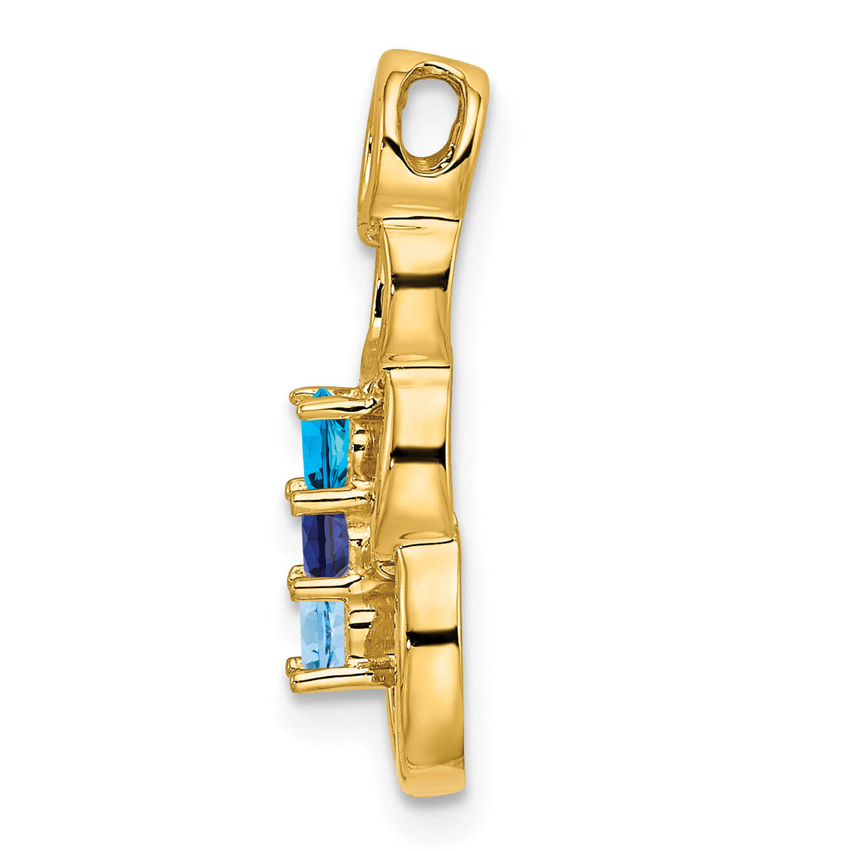 14k 3 Synthetic Stone Family Pendant-XMP51/3SY