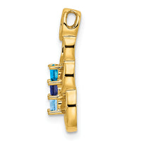 14k 3 Synthetic Stone Family Pendant-XMP51/3SY