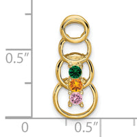 14k 3 Synthetic Stone Family Pendant-XMP51/3SY