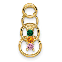 14k 3 Synthetic Stone Family Pendant-XMP51/3SY