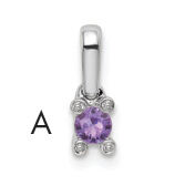 14K White Gold Family Jewelry Genuine Stone & Diamond Set Pendant-XMPW31/1GY