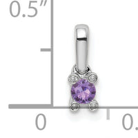 14K White Gold Family Jewelry Genuine Stone & Diamond Set Pendant-XMPW31/1GY