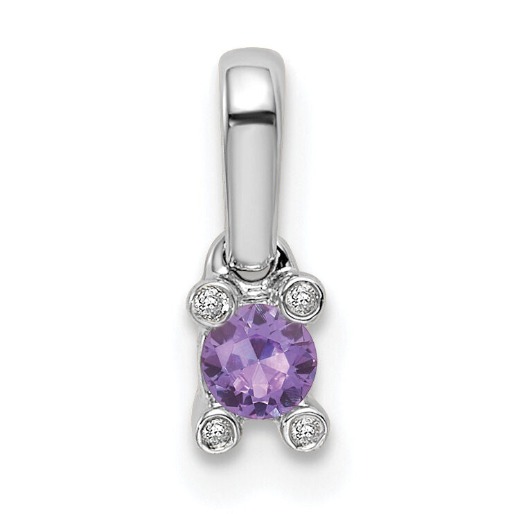 14K White Gold Family Jewelry Genuine Stone & Diamond Set Pendant-XMPW31/1GY