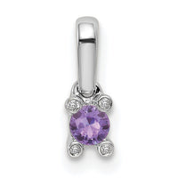 14K White Gold Family Jewelry Genuine Stone & Diamond Set Pendant-XMPW31/1GY