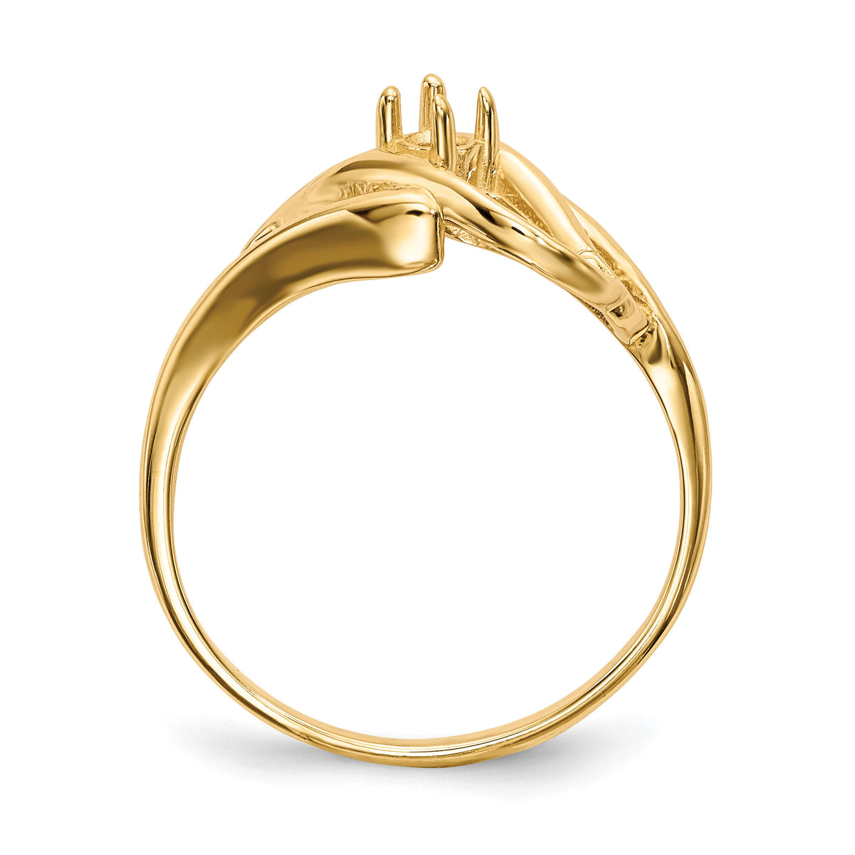14k Polished 1-Stone Mothers Ring Mounting-XMR1/1