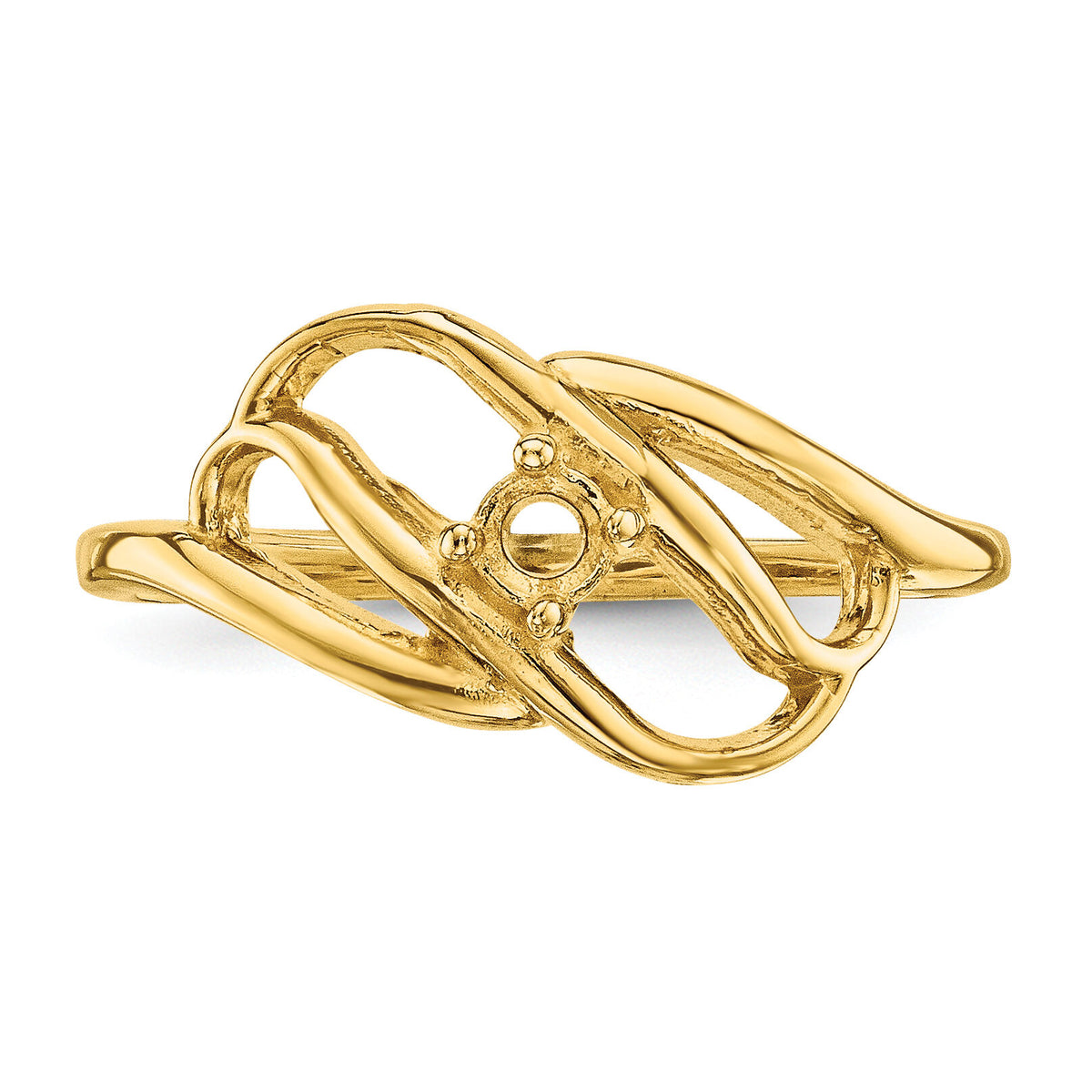 14k Polished 1-Stone Mothers Ring Mounting-XMR1/1