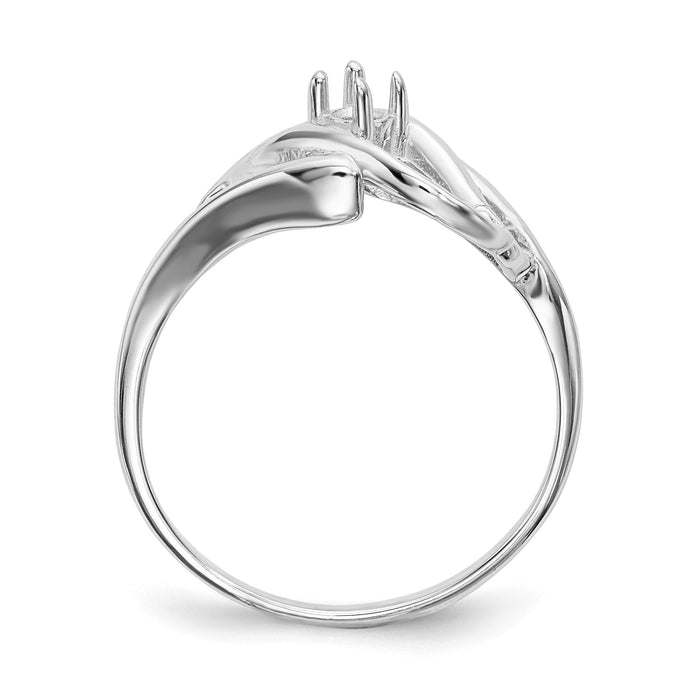 14k White Gold Polished 1-Stone Mothers Ring Mounting-XMR1/1W