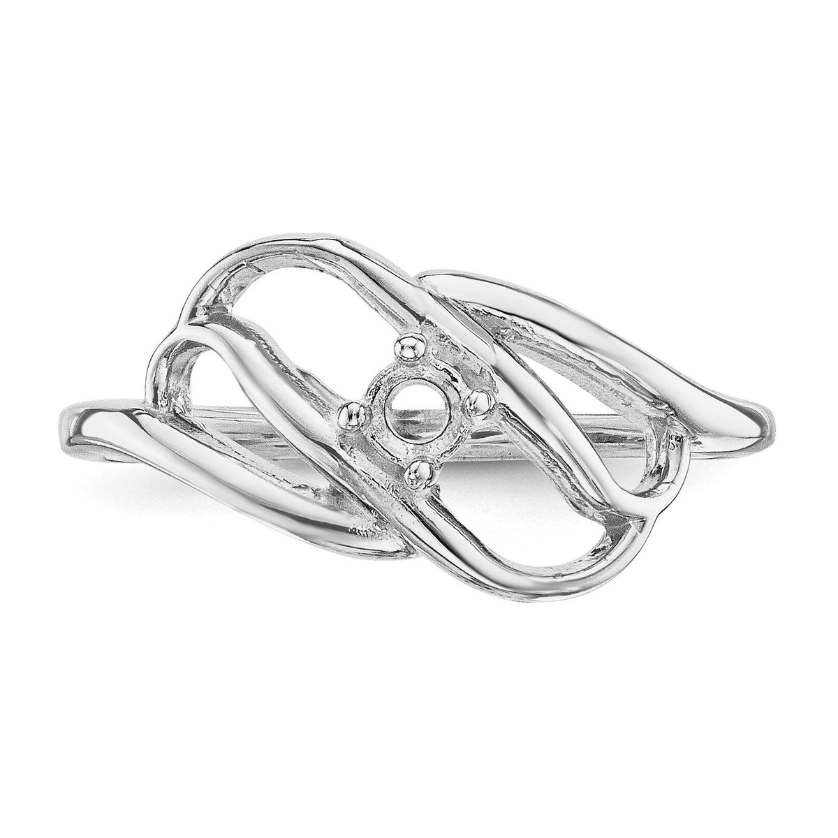 14k White Gold Polished 1-Stone Mothers Ring Mounting-XMR1/1W